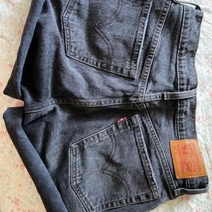 501 Levi black denim shorts